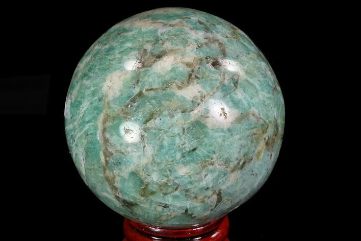 Polished Amazonite Crystal Sphere - Madagascar #78737